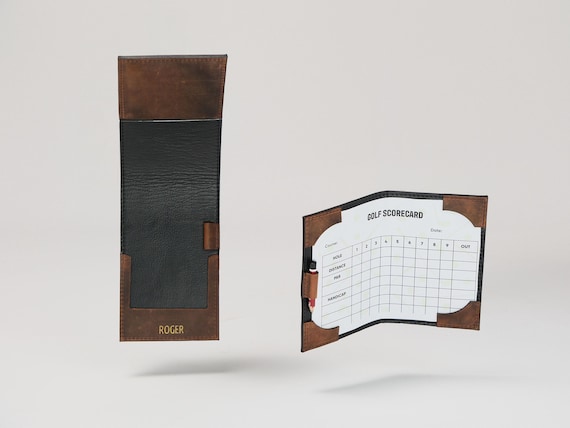 Personalized Leather Scorecard Holder / Leather Yardage Book Cover / Custom Yardage Book Holder / Father’s Day Gift
