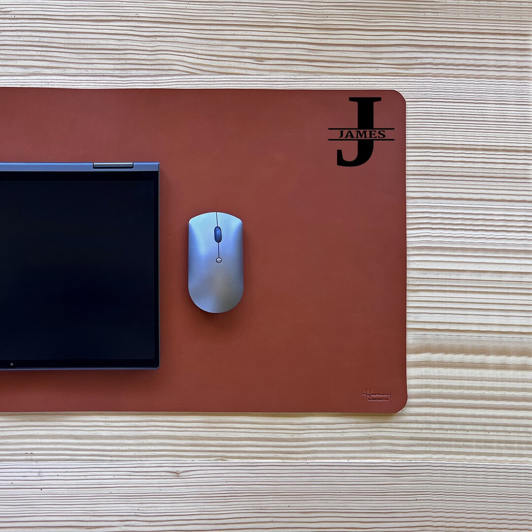 Custom Leather Large Writing Desk Mat, Personlized Large Desk Pad