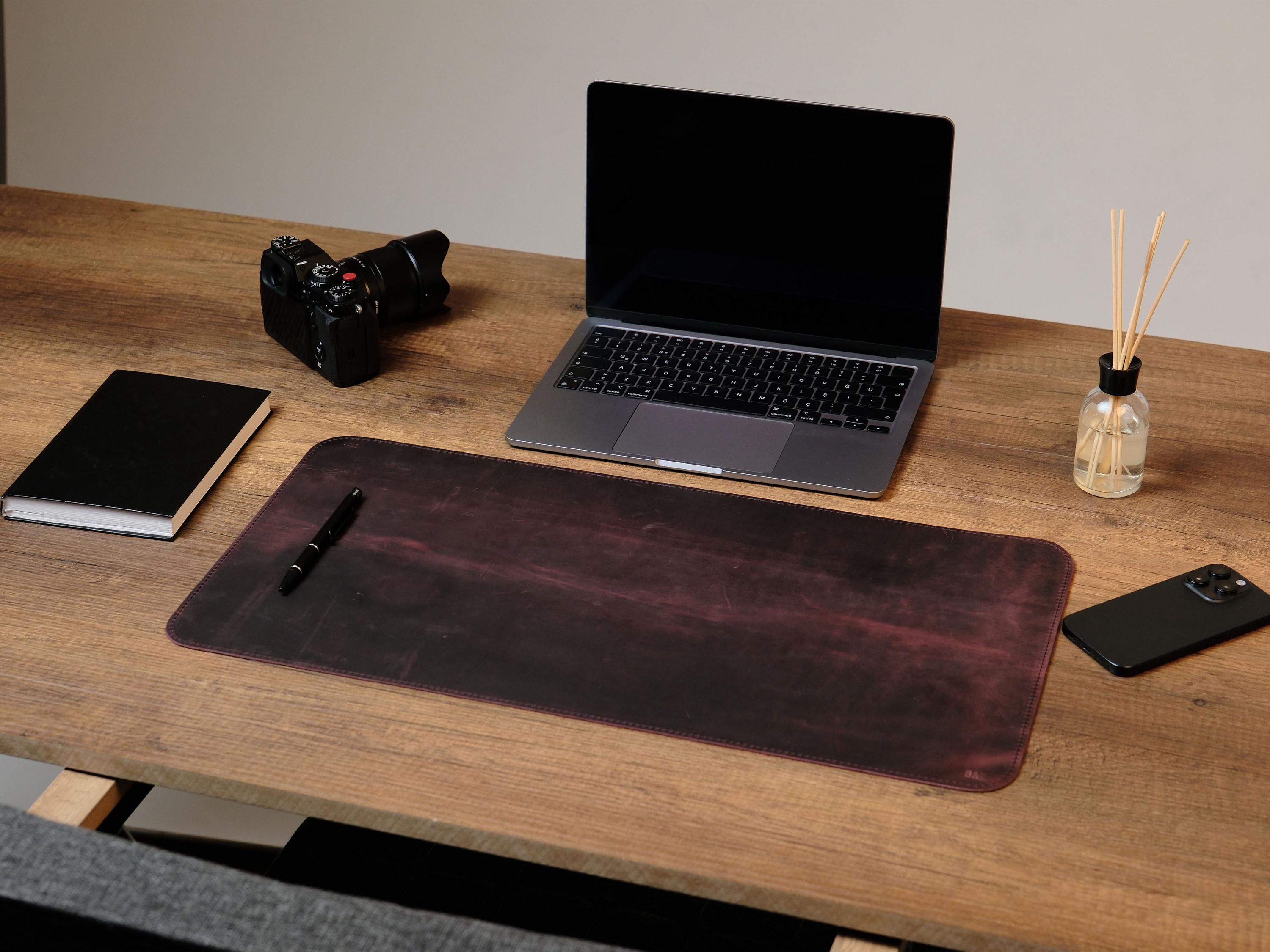 Personalized Leather Desk Mat / Custom Full-grain Leather Desk Pad ...