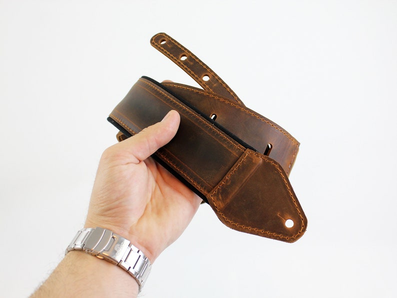 Personalized leather guitar strap / Premium and comfortable strap for guitarist / Gift for musician / Personalized Custom Christmas Gift image 1