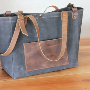 Gewaxt canvas en lederen crossbody tas voor dames/schoudertas met leren band/handgemaakte gepersonaliseerde voering breitas CB6