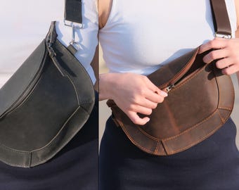 Personalisierte Leder Bauchtasche, Damen Gürteltasche, Minimalistische Gürteltasche, Festival Tasche, Sling Bag