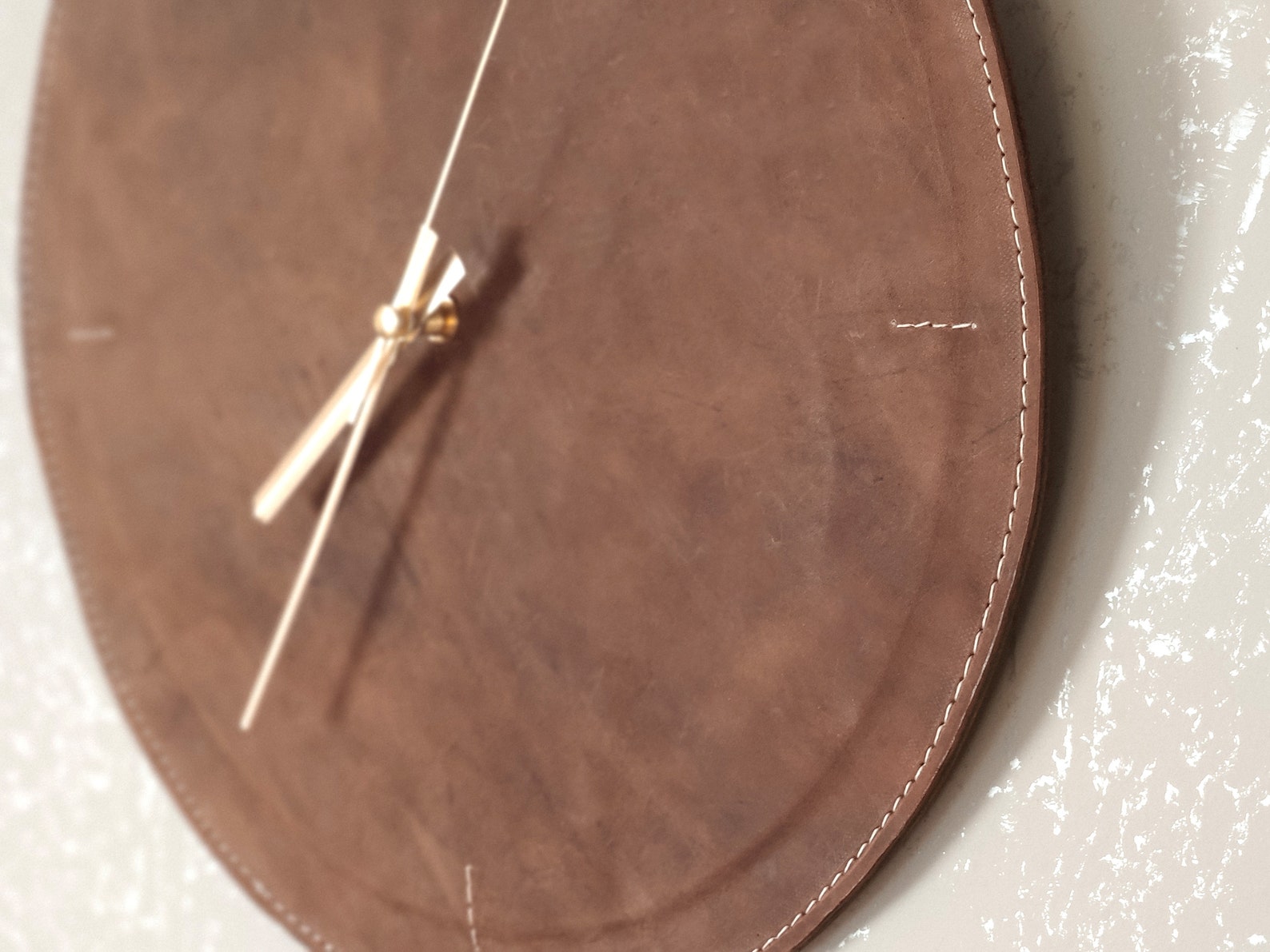 Modern Leather Wall Clock Handmade Wall Decor Unique Etsy