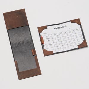 Portatarjetas de cuero / Funda personalizada para el libro de yardas / Portatarjetas personalizado / Regalo para el Día del Padre