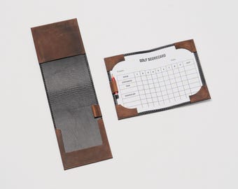 Leather Scorecard Holder / Personalized Yardage Book Cover / Custom Yardage Book Holder / Father’s Day Gift