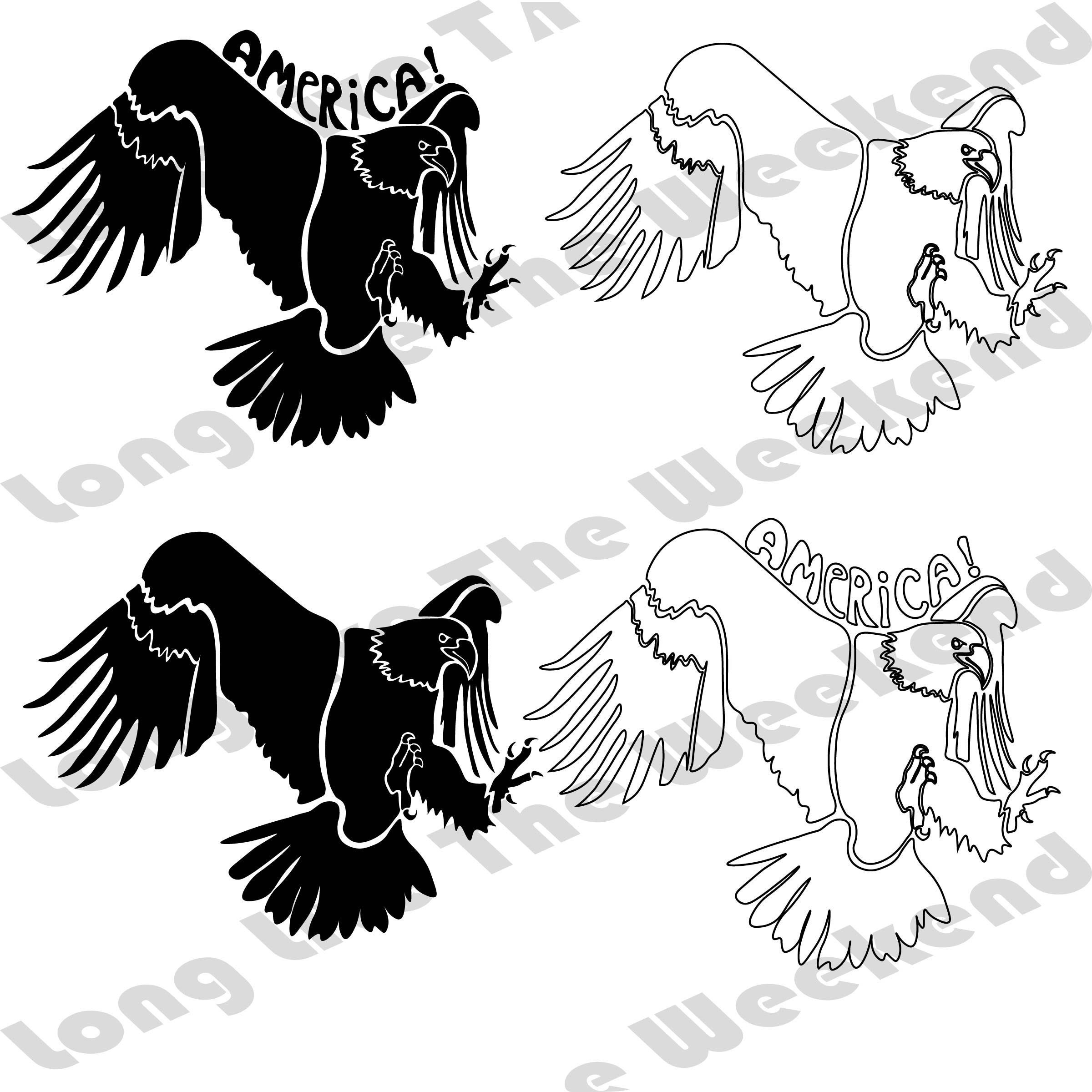 Eagle SVG, Fourth of July SVG, 4th of July SVG, 4 Designs Awesome Eagle