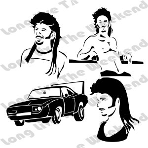 Joe Dirt Power Pack SVG, 4 Designs! Joe Dirt Movie Designs, 3 Joe Dirts and Dodge Charger Daytona! Joe Dirt files for Cricut, Svg, Eps, Dxf