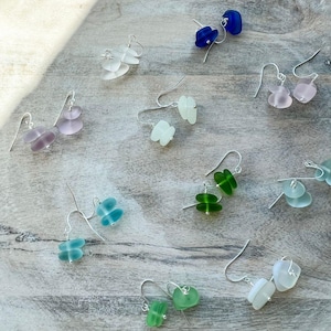 Sea Glass Earrings, Beach Glass Earrings, Sea Glass Jewelry, Beach Wedding Gift, Bridesmaid Gift, Beach Glass, Minimalist Earrings, Mermaid