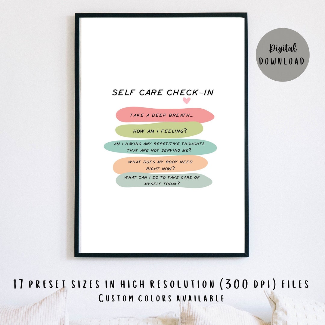 Self Care Poster Self Help Therapy Office Mental Health - Etsy