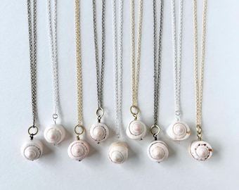 Sea Glass Shell Necklace: Beach Wedding Jewelry, Mermaid Gift