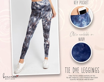 Tie Dye High Waist Leggings with Key Pocket Buttery Soft Comfy | Women