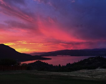 Impresión de fotografía de puesta de sol "Puesta de sol sobre Clearlake"
