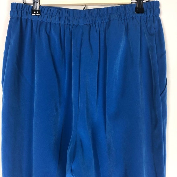 Vintage blue high rise pleated front tapered leg … - image 5