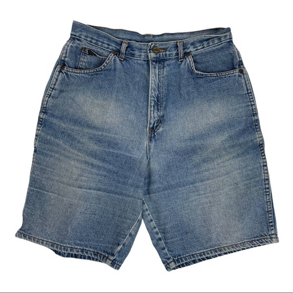 Vintage Chic high rise relaxed fit long line mom denim jean shorts