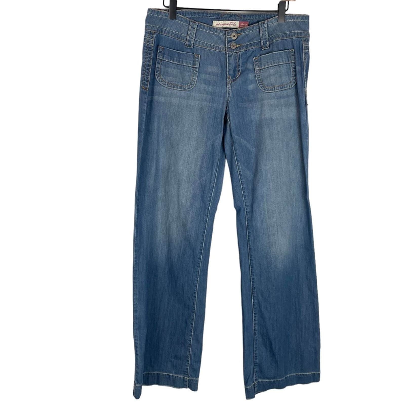 Vintage Aeropostale Avery Wide Leg Low Rise Jeans Size 9/10 LONG