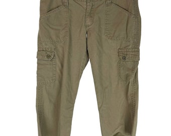 Gap Y2K low rise cut off army green cargo cropped pants