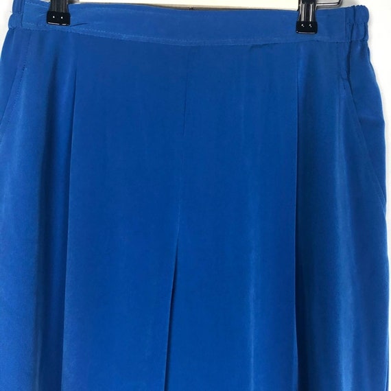 Vintage blue high rise pleated front tapered leg … - image 2