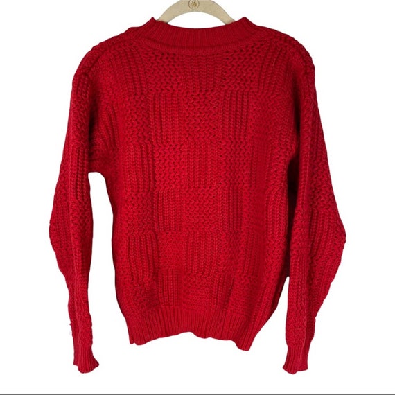 Vintage chunky red mock neck sweater - image 4