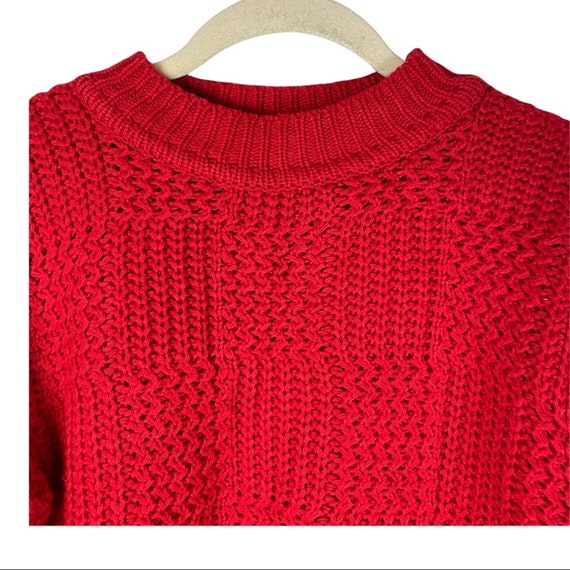 Vintage chunky red mock neck sweater - image 2