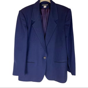 Vintage 90s wool single button blazer shoulder pads