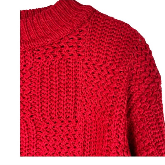 Vintage chunky red mock neck sweater - image 3