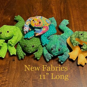 NEW FABRICS! Customize Your Own -11 Inches- Bean Bag Frog, Toad -70s Style- Weighted Frog, Weighted plush, Weighted Animal, Bean Bag Frog