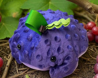 GLENDA the Grape Toad Bean Bag Frog Plushie: Weighted Sensory Fidget Toy