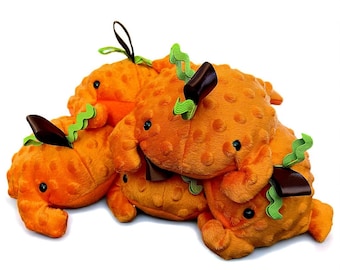 PETEY the Pumpkin Toad~ Bean Bag Frog Plushie: Weighted Sensory Fidget Toy- THE ORIGINAL