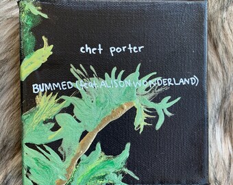 Chet Porter Bummed featuring Alison Wonderland vinyl album art  single inspired fluid flow pour tropical palm tree greenery plant painting