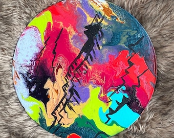 Kid Cudi inspired INSANO album art kaws inspired painted vinyl record