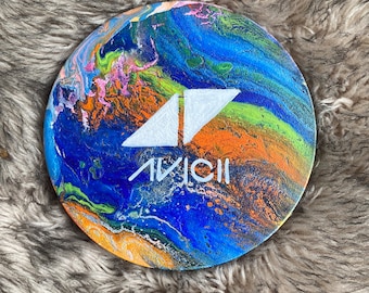 Avicii inspired stories album art rave edm circle pour art painting