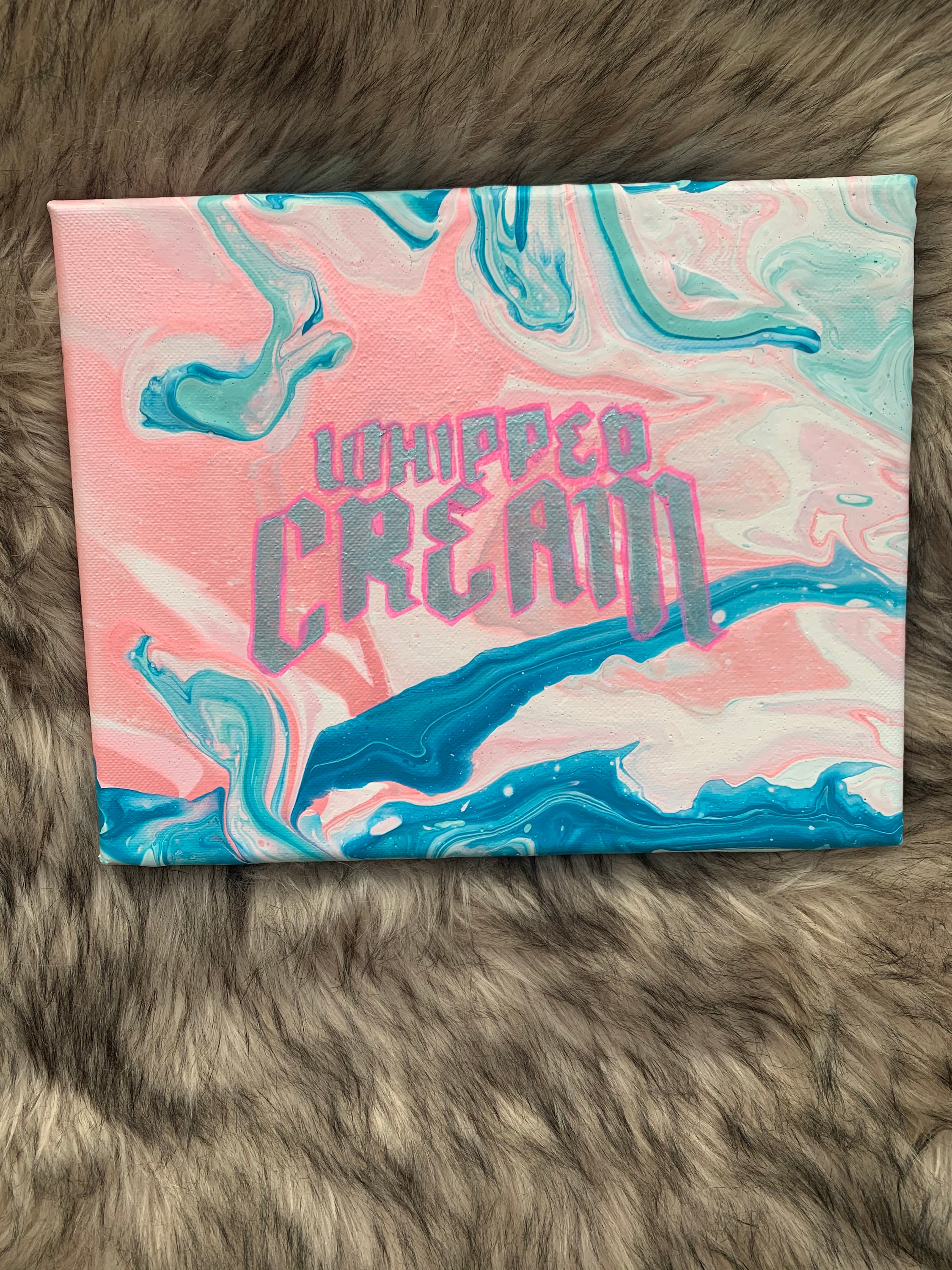 WHIPPED CREAM DJ Edm Logo Inspired Drip Pour Painting Etsy