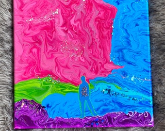 MADEON inspired Good Faith era album art iridescent pour painting