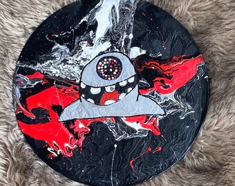 REZZTRONICS Rezz and subtronics inspired Black Ice vinyl art painting