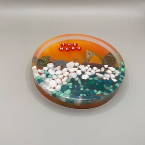 LOST LANDS inspired The Herd excision resin dinosaur coaster ashtray trinket vanity jewelry dish