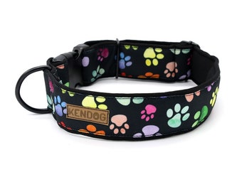 Handgefertigtes Hundehalsband weiches Neopren gepolstert KenDog wasserdichte Polyester Pfoten