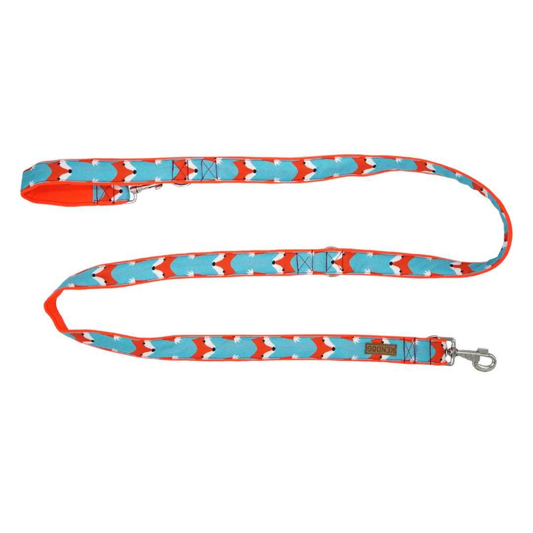 Handmade Dog Leash Soft Neoprene Padded Kendog Waterproof Polyester Fox
