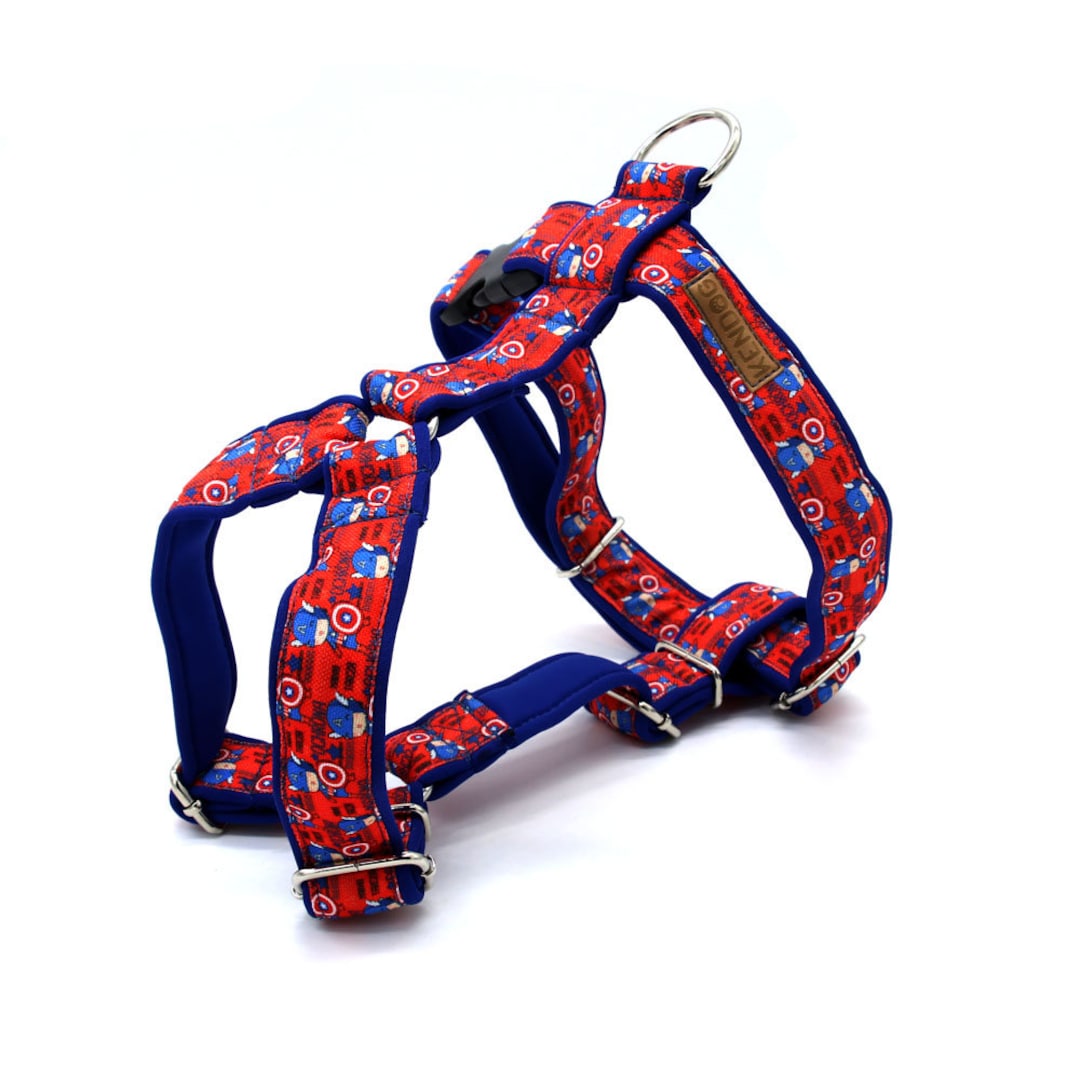 Handmade Dog Harness Guard Soft Neoprene Padded Kendog Waterproof Polyester Captain America Etsy