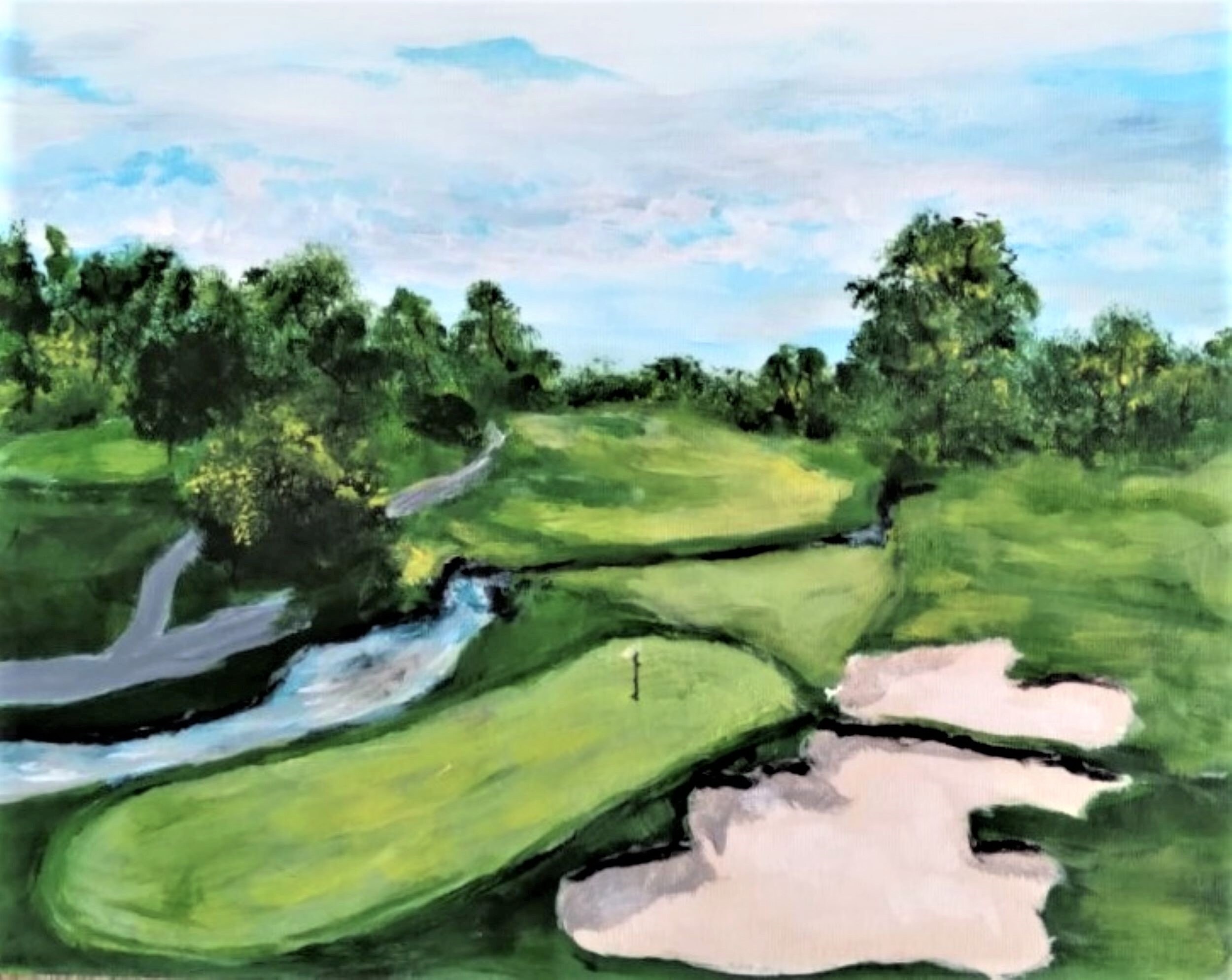 Jack Nicklaus Painting of the Golf Green at Hole 14 Muirfield Etsy