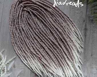 Merino Wool Dreadlocks: ASH Blonde Ombre Double Ended Dreads Dreadlock Extensions