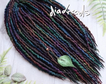 Wool Dreads: Coffee & Black Rainbow, Double Ended Wool Dreadlocks