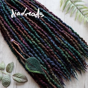 Wool Dreads Full Set BLACK RAINBOW DE Wool dreadlocks dreads double ended natural extensions