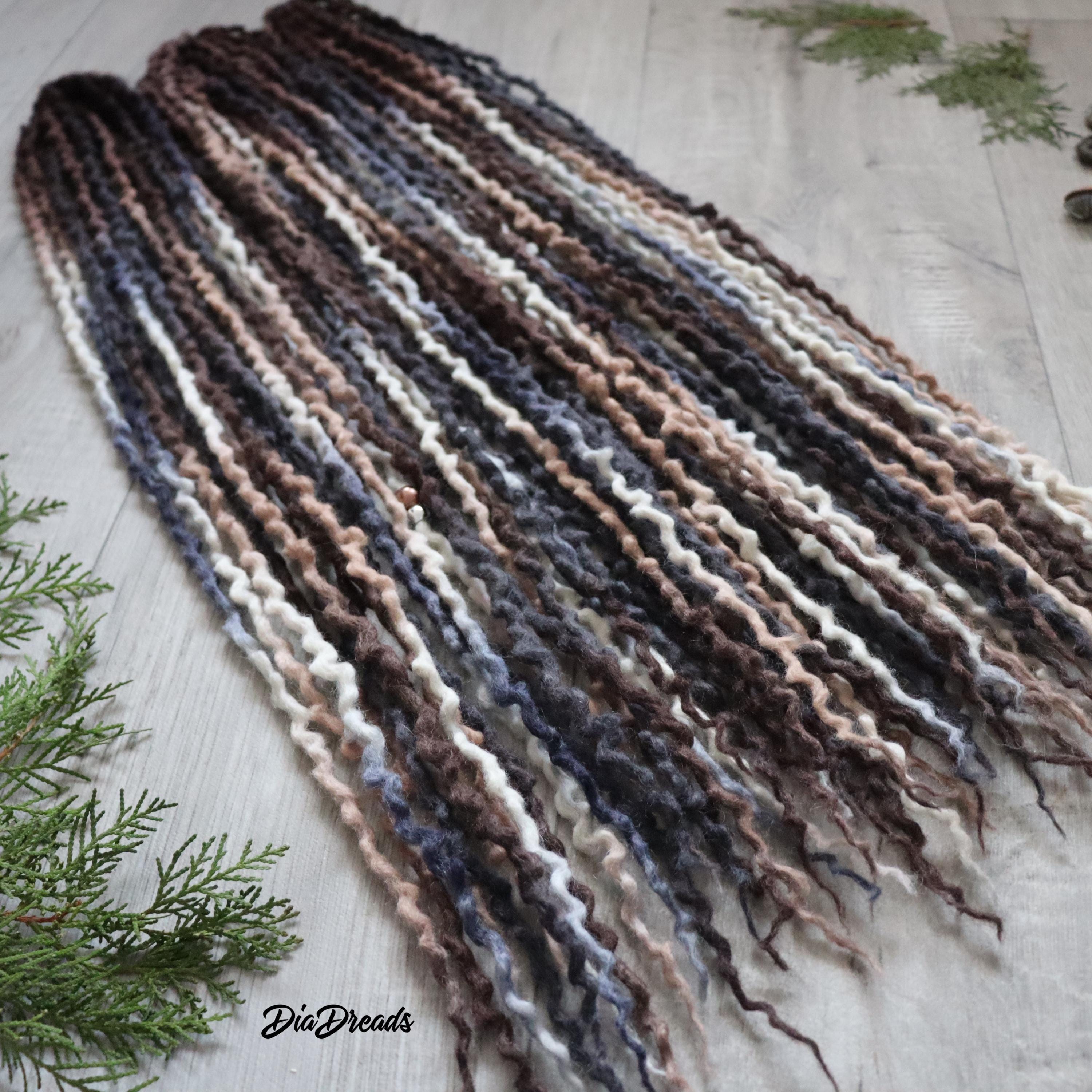 Micro Rocks Dreadlocks Thin MICRO De Wool Dreads Full Set ROCKIES (dark Brown Roots) Short ...