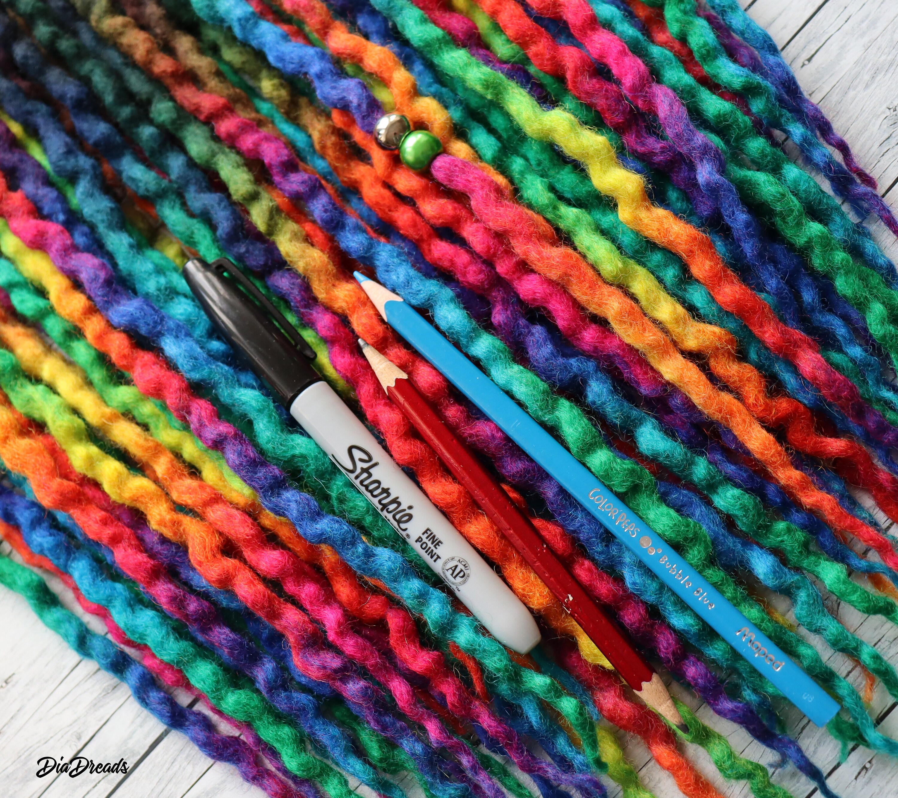 Wool Dreads Full Set black Roots Rainbow LONG DE Etsy