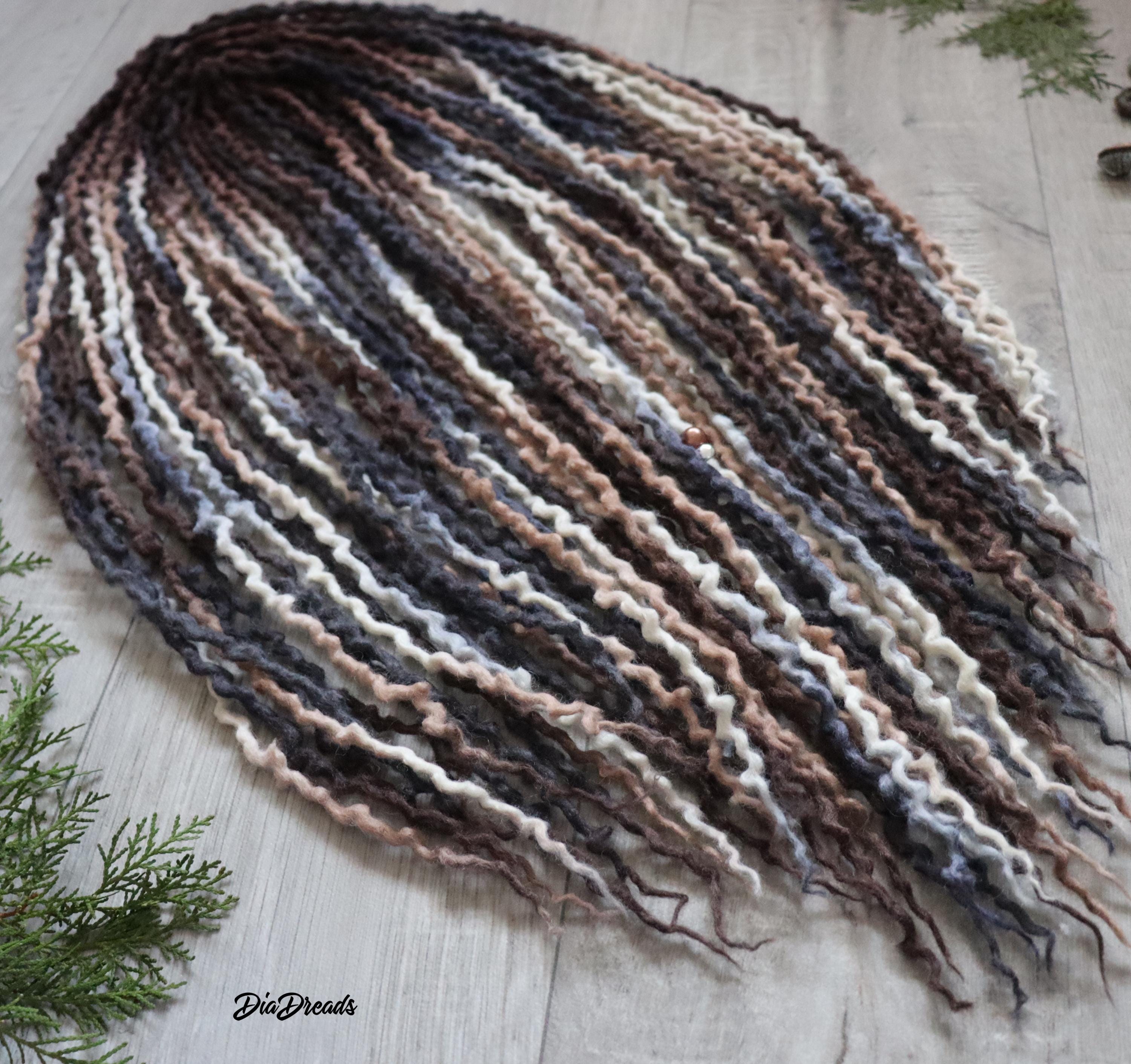 Micro Rocks Dreadlocks Thin MICRO De Wool Dreads Full Set ROCKIES (dark Brown Roots) Short ...