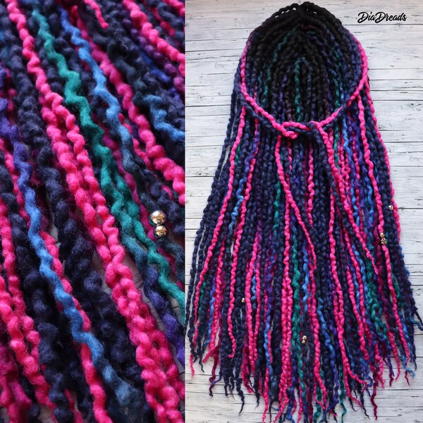 Wavy Dreads SUPERNOVA DE micro wool dreadlocks double ended 15 de to 45 wool extensions thin dreads