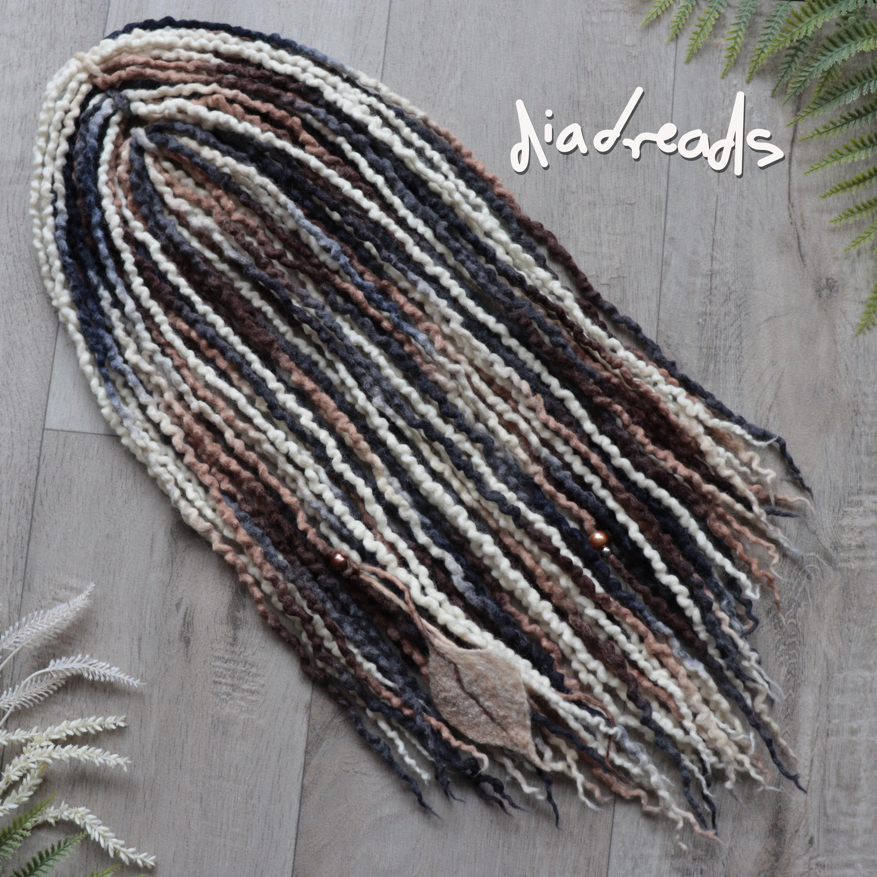 Micro Rocks Dreadlocks Thin Micro DE Wool Dreads ROCKIES Highlights, Dreadlocks Double Ended ...