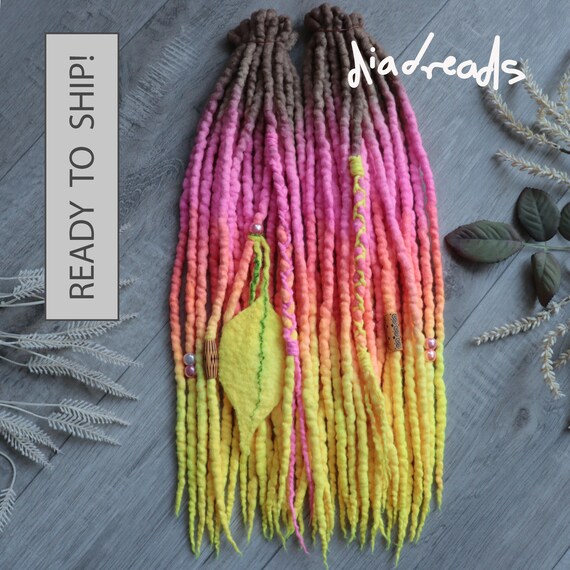 20 Rainbow Ombre Dreads Dreadlocks Hair Extensions s-l400.jpg main image 4