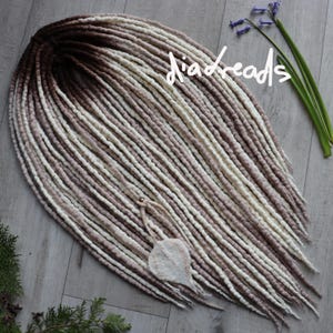 Wollen dreadlocks volledige set BRUIN BLONDE ASH 20-60 stuks 12-32 inch de wol dreadlocks dreadlocks dubbele eindigde natuurlijke wol extensions blond