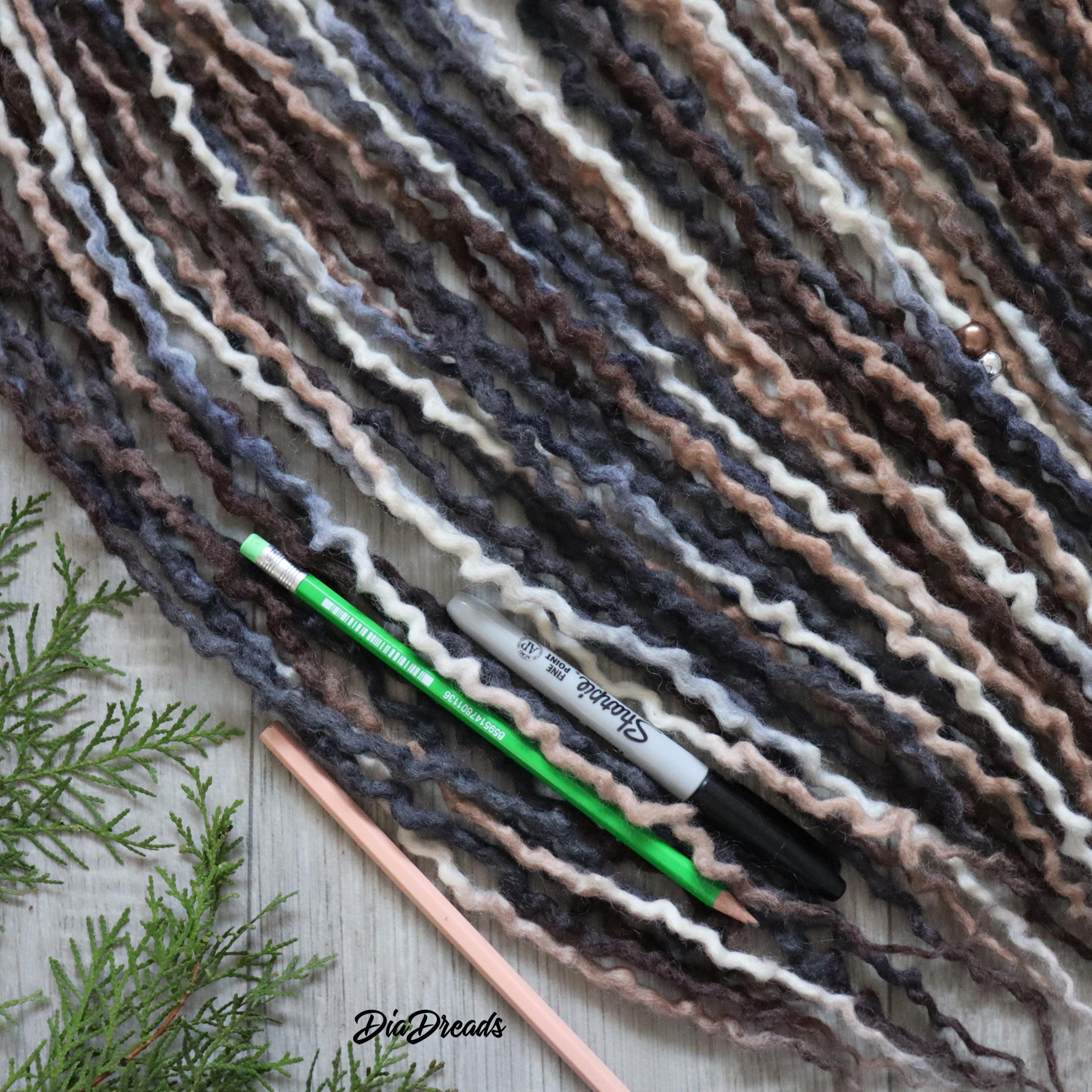 Micro Rocks Dreadlocks Thin MICRO De Wool Dreads Full Set ROCKIES (dark Brown Roots) Short ...